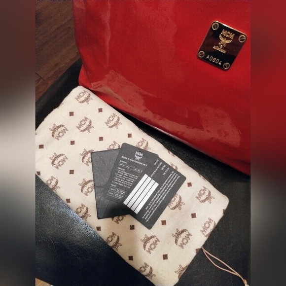 MCM Limited Edition Tote Red Great Pre-loved Condition - Picture 3 of 12